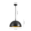 Load image into Gallery viewer, Farmhouze Light - Black Gold Industrial Oversized Metal Dome Pendant Light - Pendant - 15 in -