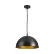 Load image into Gallery viewer, Farmhouze Light - Black Gold Industrial Oversized Metal Dome Pendant Light - Pendant - 15 in -