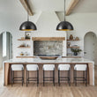 Load image into Gallery viewer, Farmhouze Light - Black Gold Industrial Oversized Metal Dome Pendant Light - Pendant - 15 in -