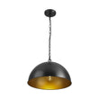 Load image into Gallery viewer, Farmhouze Light - Black Gold Industrial Oversized Metal Dome Pendant Light - Pendant - 15 in -
