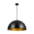 Load image into Gallery viewer, Farmhouze Light - Black Gold Industrial Oversized Metal Dome Pendant Light - Pendant - 23 in -