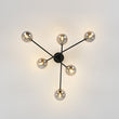 Load image into Gallery viewer, Farmhouze Light - Black Linear Smoked Glass Globe Sputnik Ceiling Light - Ceiling Light - Black -