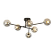 Load image into Gallery viewer, Farmhouze Light - Black Linear Smoked Glass Globe Sputnik Ceiling Light - Ceiling Light - Black -