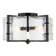 Load image into Gallery viewer, Farmhouze Light-Black Water Glass Round Semi Flush Mount Ceiling Light-Ceiling Light-Black-