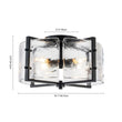 Load image into Gallery viewer, Farmhouze Light-Black Water Glass Round Semi Flush Mount Ceiling Light-Ceiling Light-Black-