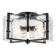 Load image into Gallery viewer, Farmhouze Light-Black Water Glass Round Semi Flush Mount Ceiling Light-Ceiling Light-Black-