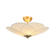 Load image into Gallery viewer, Farmhouze Light - Bohemian Round Ribbed Ivory Fabric Bloom Semi Flush Light - Ceiling Light - Ivory -