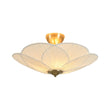 Load image into Gallery viewer, Farmhouze Light - Bohemian Round Ribbed Ivory Fabric Bloom Semi Flush Light - Ceiling Light - Ivory -
