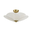 Load image into Gallery viewer, Farmhouze Light - Bohemian Round Ribbed Ivory Fabric Bloom Semi Flush Light - Ceiling Light - Ivory -