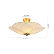 Load image into Gallery viewer, Farmhouze Light - Bohemian Round Ribbed Ivory Fabric Bloom Semi Flush Light - Ceiling Light - Ivory -