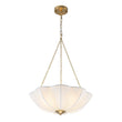 Load image into Gallery viewer, Farmhouze Light - Bohemian White Fabric Round Scalloped Cage Pendant - Chandelier - Ivory -