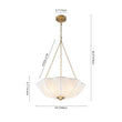 Load image into Gallery viewer, Farmhouze Light - Bohemian White Fabric Round Scalloped Cage Pendant - Chandelier - Ivory -