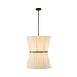 Load image into Gallery viewer, Farmhouze Light - Boho 2 - Tier Pleated White Fabric Lantern Pendant Light - Chandelier - 19.7 in -