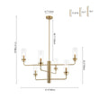 Load image into Gallery viewer, Farmhouze Light - Brass 6 - Light Fluted Glass Shade Candle Style Tiered Chandelier - Chandelier - Brass -