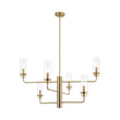 Load image into Gallery viewer, Farmhouze Light - Brass 6 - Light Fluted Glass Shade Candle Style Tiered Chandelier - Chandelier - Brass -