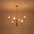 Load image into Gallery viewer, Farmhouze Light - Brass 6 - Light Fluted Glass Shade Candle Style Tiered Chandelier - Chandelier - Brass -