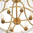 Load image into Gallery viewer, Farmhouze Light-Brass 6-Light Textured Glass Drum Lantern Pendant-Chandelier-Brass-