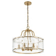 Load image into Gallery viewer, Farmhouze Light-Brass 6-Light Textured Glass Drum Lantern Pendant-Chandelier-Brass-