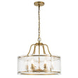 Load image into Gallery viewer, Farmhouze Light-Brass 6-Light Textured Glass Drum Lantern Pendant-Chandelier-Brass-