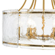 Load image into Gallery viewer, Farmhouze Light-Brass 6-Light Textured Glass Drum Lantern Pendant-Chandelier-Brass-
