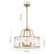 Load image into Gallery viewer, Farmhouze Light-Brass 6-Light Textured Glass Drum Lantern Pendant-Chandelier-Brass-