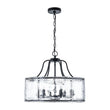Load image into Gallery viewer, Farmhouze Light - Brass 6 - Light Textured Glass Drum Lantern Pendant - Chandelier - Brass -