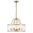 Load image into Gallery viewer, Farmhouze Light-Brass 6-Light Textured Glass Drum Lantern Pendant-Chandelier-Brass-