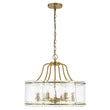 Load image into Gallery viewer, Farmhouze Light-Brass 6-Light Textured Glass Drum Lantern Pendant-Chandelier-Brass-