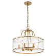 Load image into Gallery viewer, Farmhouze Light-Brass 6-Light Textured Glass Drum Lantern Pendant-Chandelier-Brass-