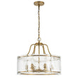 Load image into Gallery viewer, Farmhouze Light-Brass 6-Light Textured Glass Drum Lantern Pendant-Chandelier-Brass-