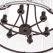 Load image into Gallery viewer, Farmhouze Light - Brass 6 - Light Textured Glass Drum Lantern Pendant - Chandelier - Oil - Rubbed Bronze -