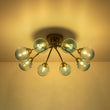 Load image into Gallery viewer, Farmhouze Light - Brass 8 - Light Bubble Round Sputnik Semi Flush Mount Light - Ceiling Light - Blue -