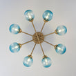 Load image into Gallery viewer, Farmhouze Light - Brass 8 - Light Bubble Round Sputnik Semi Flush Mount Light - Ceiling Light - Blue -