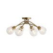 Load image into Gallery viewer, Farmhouze Light - Brass 8 - Light Bubble Round Sputnik Semi Flush Mount Light - Ceiling Light - Crackled -