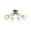 Load image into Gallery viewer, Farmhouze Light - Brass 8 - Light Bubble Round Sputnik Semi Flush Mount Light - Ceiling Light - Crackled -