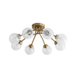 Load image into Gallery viewer, Farmhouze Light - Brass 8 - Light Bubble Round Sputnik Semi Flush Mount Light - Ceiling Light - Crackled -