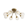 Load image into Gallery viewer, Farmhouze Light - Brass 8 - Light Bubble Round Sputnik Semi Flush Mount Light - Ceiling Light - Crackled -