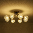 Load image into Gallery viewer, Farmhouze Light - Brass 8 - Light Bubble Round Sputnik Semi Flush Mount Light - Ceiling Light - Crackled -