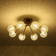 Load image into Gallery viewer, Farmhouze Light - Brass 8 - Light Bubble Round Sputnik Semi Flush Mount Light - Ceiling Light - Frosted White -