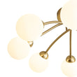 Load image into Gallery viewer, Farmhouze Light - Brass 8 - Light Bubble Round Sputnik Semi Flush Mount Light - Ceiling Light - Frosted White -