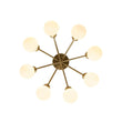 Load image into Gallery viewer, Farmhouze Light - Brass 8 - Light Bubble Round Sputnik Semi Flush Mount Light - Ceiling Light - Frosted White -