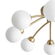 Load image into Gallery viewer, Farmhouze Light - Brass 8 - Light Bubble Round Sputnik Semi Flush Mount Light - Ceiling Light - Frosted White -