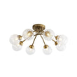Load image into Gallery viewer, Farmhouze Light - Brass 8 - Light Bubble Round Sputnik Semi Flush Mount Light - Ceiling Light - Ribbed -