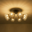 Load image into Gallery viewer, Farmhouze Light - Brass 8 - Light Bubble Round Sputnik Semi Flush Mount Light - Ceiling Light - Ribbed -
