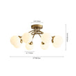 Load image into Gallery viewer, Farmhouze Light - Brass 8 - Light Bubble Round Sputnik Semi Flush Mount Light - Ceiling Light - Ribbed -