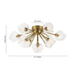 Load image into Gallery viewer, Farmhouze Light - Brass 9 - Light Ice Glass Shade Sputnik Ceiling Light - Ceiling Light - 9 - Light - Brass