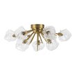 Load image into Gallery viewer, Farmhouze Light - Brass 9 - Light Ice Glass Shade Sputnik Ceiling Light - Ceiling Light - 9 - Light - Brass