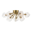 Load image into Gallery viewer, Farmhouze Light - Brass 9 - Light Ice Glass Shade Sputnik Ceiling Light - Ceiling Light - 9 - Light - Brass