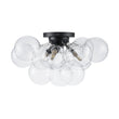 Load image into Gallery viewer, Farmhouze Light - Brass Glass Globe Cluster Bubble Semi - Flush Mount - Ceiling Light - Nickel -