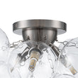 Load image into Gallery viewer, Farmhouze Light - Brass Glass Globe Cluster Bubble Semi - Flush Mount - Ceiling Light - Nickel -